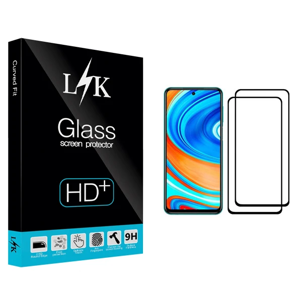 محافظ صفحه نمایش ال کی مدل Hard glass مناسب برای گوشی موبایل شیائومی Redmi Note 9 Pro بسته دو عددی