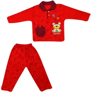 ست پولوشرت و شلوار بچگانه مدل Cuddles رنگ قرمز