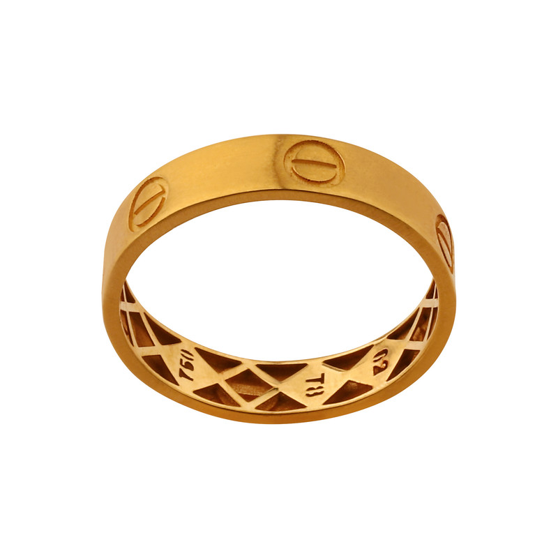 انگشتر طلا 18 عیار زنانه با طرح کارتیه لاو صلاحی گلد مدل 4243 سایز 65