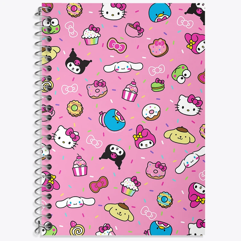 دفتر زبان 50 برگ خندالو مدل دو خط طرح هلو کیتی (Hello Kitty) کد N4234