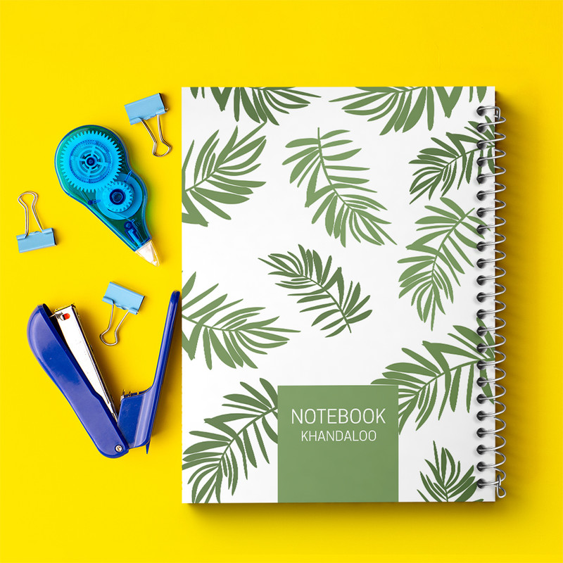 دفتر مشق 50 برگ خندالو طرح برگ سبز کد N626