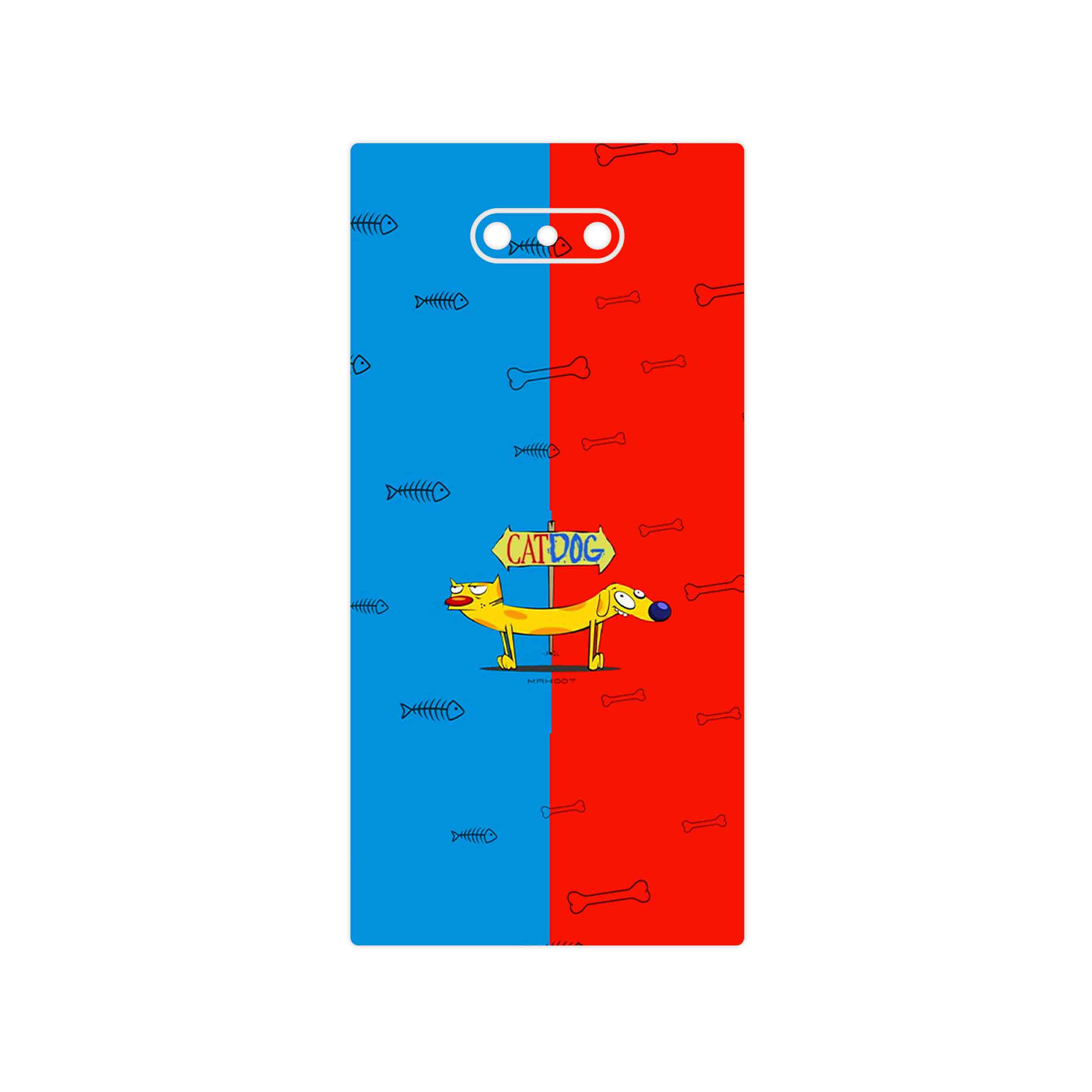 برچسب پوششی ماهوت مدل CatDog مناسب برای گوشی موبایل ریزر Phone 2