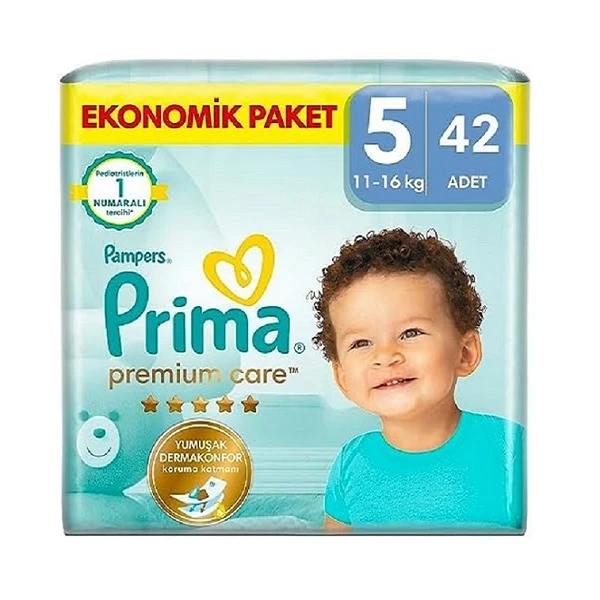 پوشک کودک پریما مدل premium care سایز 5 بسته 42 عددی