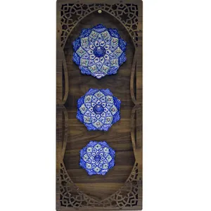 بشقاب میناکاری مدل اصفهان 2 مجموعه 3 عددی