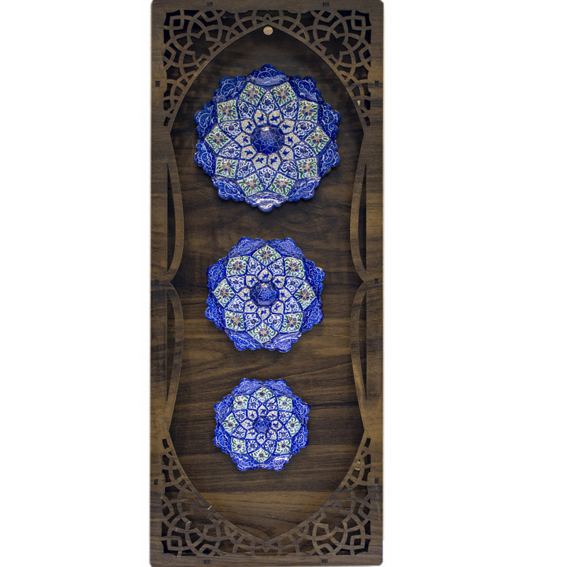 بشقاب میناکاری مدل اصفهان 2 مجموعه 3 عددی