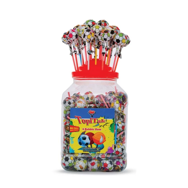 آبنبات چوبی توپی تک فوتبالی آدرین - 22 گرم بسته 60 عددی