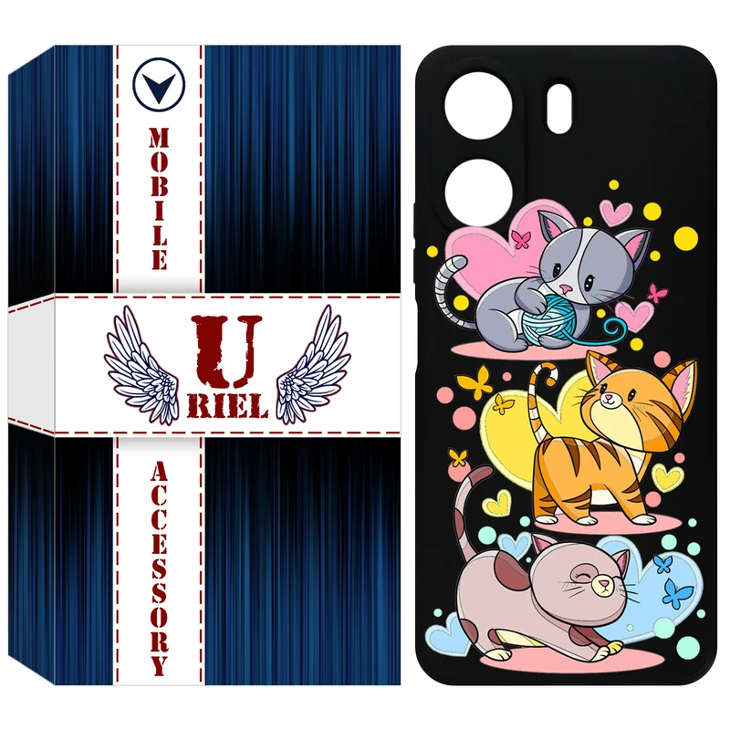 کاور یوریل قاب مدل KSH کد 6 طرح گربه مناسب برای گوشی موبایل شیائومی Redmi 13C 4G / Poco C65