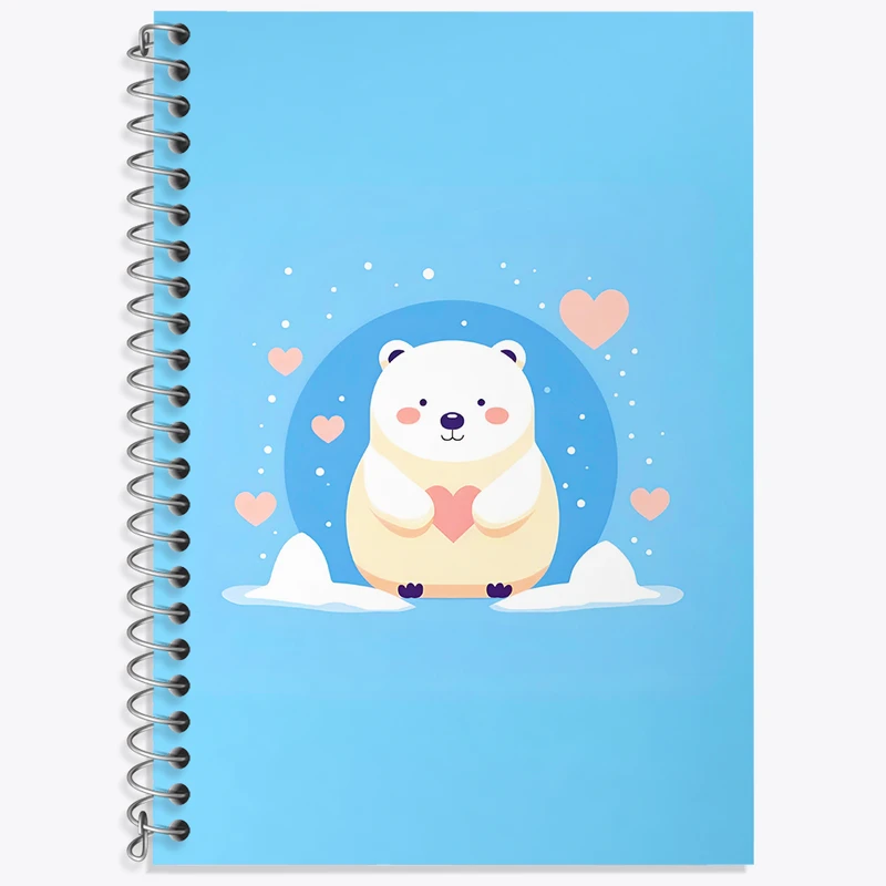 دفتر زبان 50 برگ خندالو مدل سه خط طرح خرس بامزه کد N2748