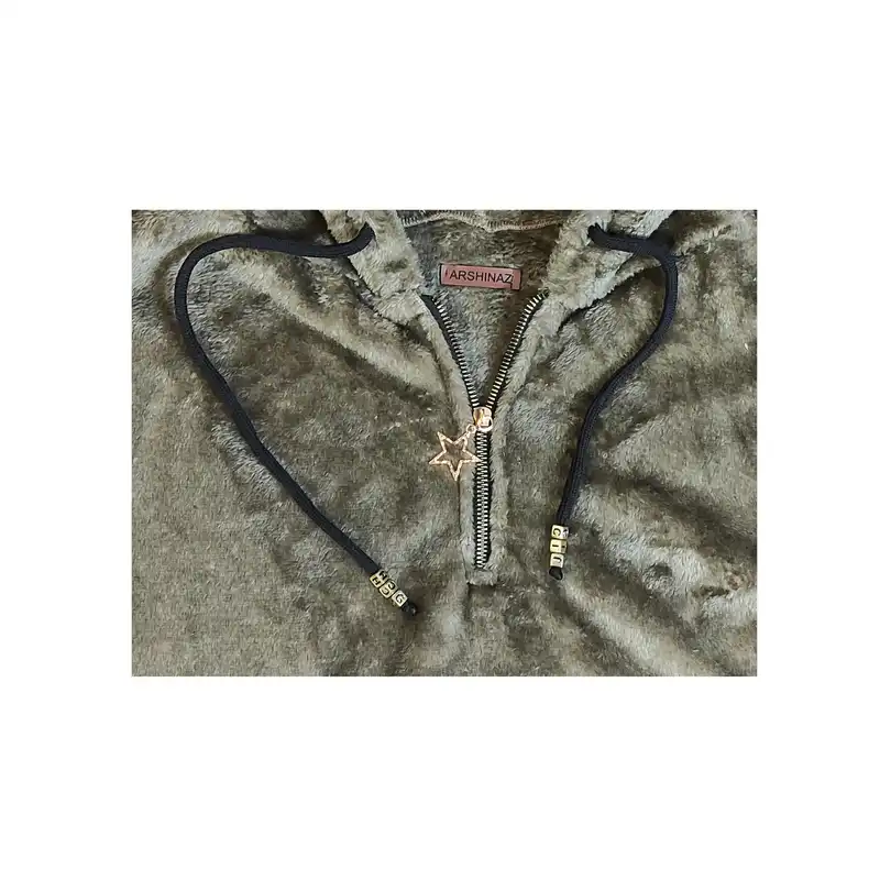 هودی زنانه مدل تدی پشمی زیپ دار کد 69