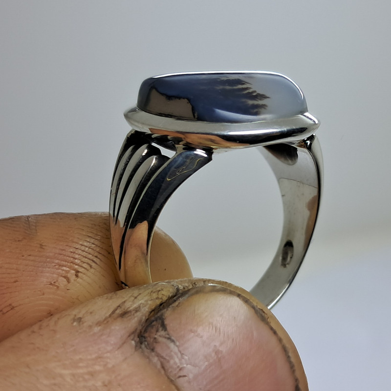 انگشتر نقره عقیق مردانه مدل صفوی شجر