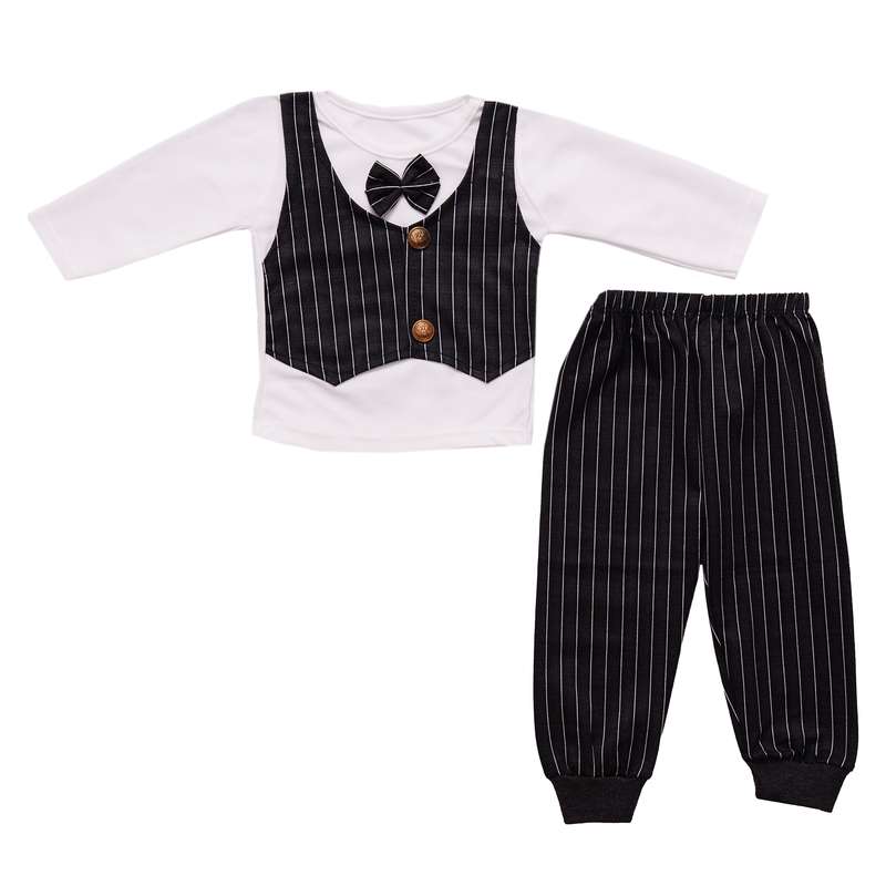 ست تیشرت و شلوار پسرانه مدل RZ-TT99030-SET-PAPI-ME  رنگ مشکی