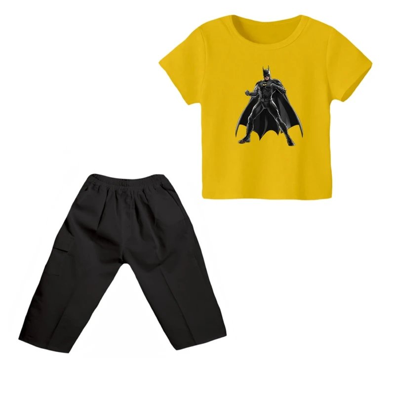 ست تی شرت و شلوارک پسرانه مدل بتمن کد ۱۵