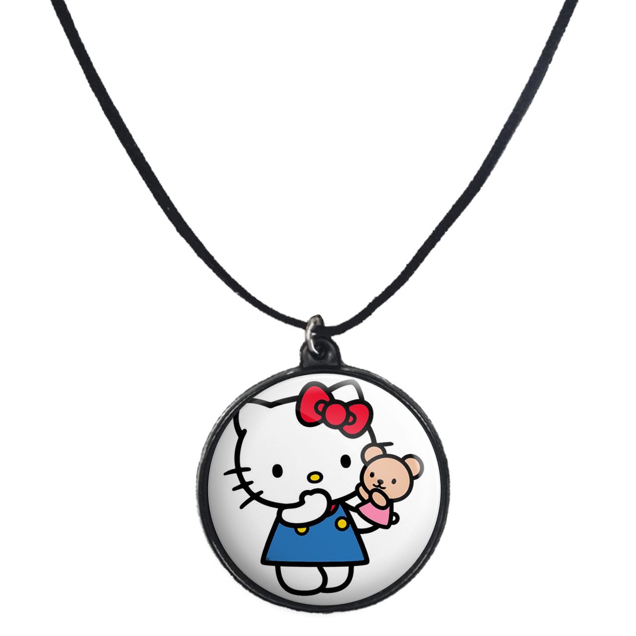 گردنبند پرمانه طرح کیتی کد pmb.22538 مدل دو طرفه