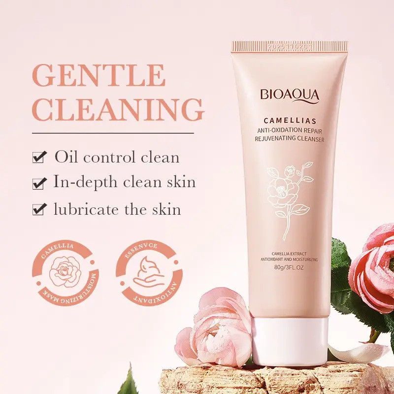فوم پاک کننده صورت بایو آکوا مدل Camellias وزن 80 گرم فوم پاک کننده صورت بایو آکوا مدل Camellias وزن 80 گرم
