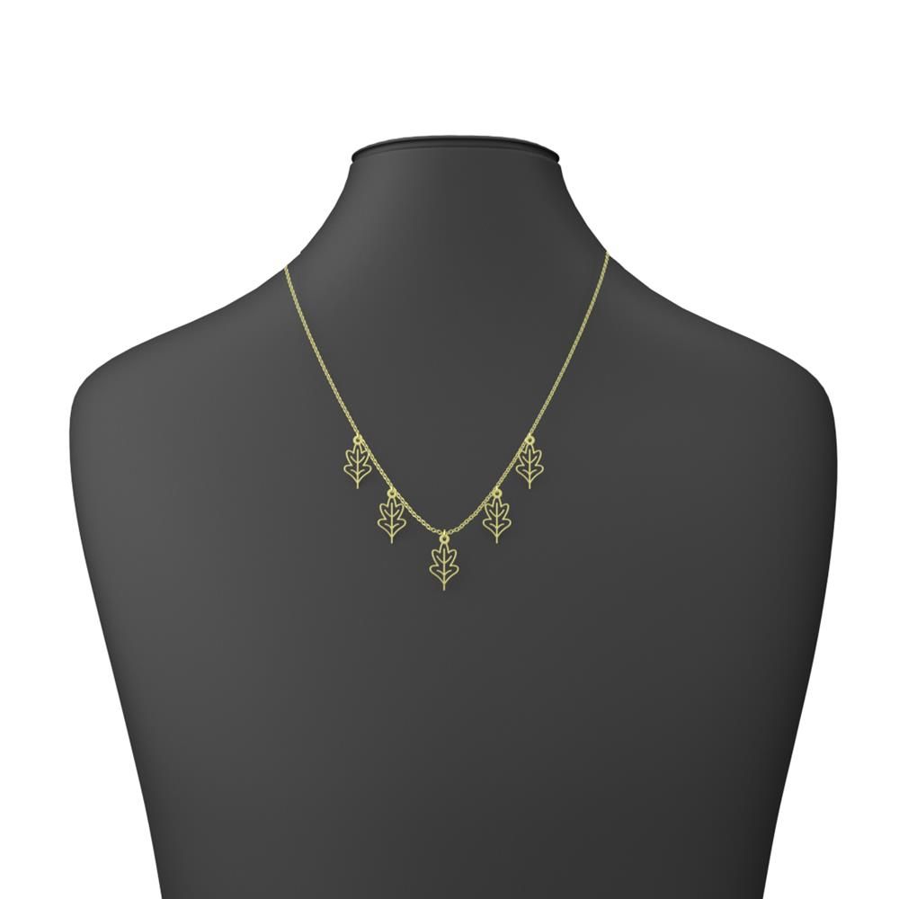 گردنبند طلا 18 عیار زنانه مدوپد مدل برگ کد RNA15890 - - 3