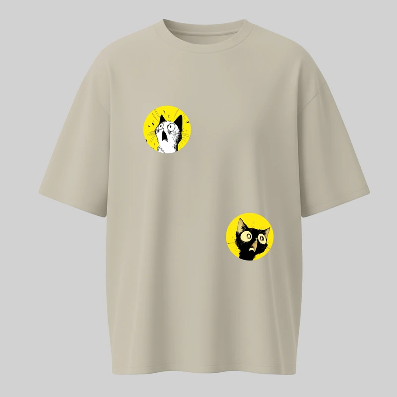 تی‌شرت آستین کوتاه زنانه مدل گربه کد 77731