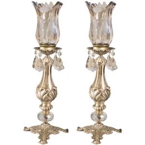 شمعدان برنزی DND مدل آپادانا - سایز بزرگ - مجموعه 2 عددی