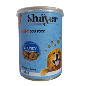 کنسرو سگ شایر مدل چانکی مرغ و پاستا در سس پنیر وزن 400 گرم