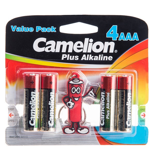 باتری نیم قلمی و جاکلیدی کملیون مدل Plus Alkaline 4AAA
