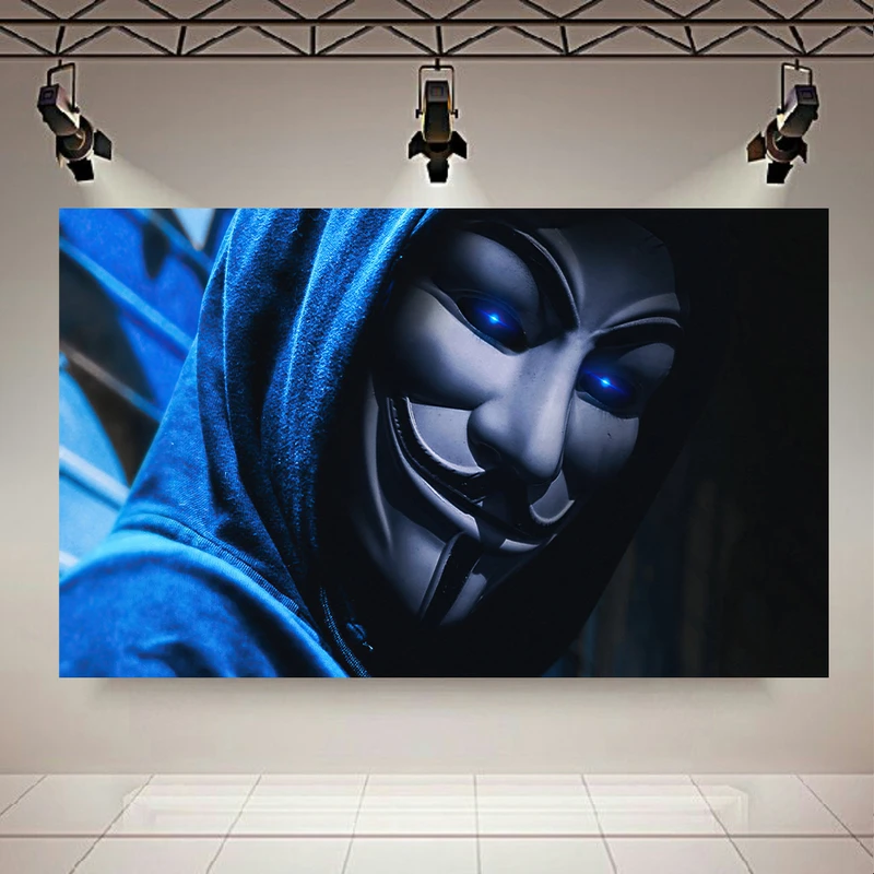 پوستر طرح هکر مدل Anonymus Guy White Mask کد AR20250