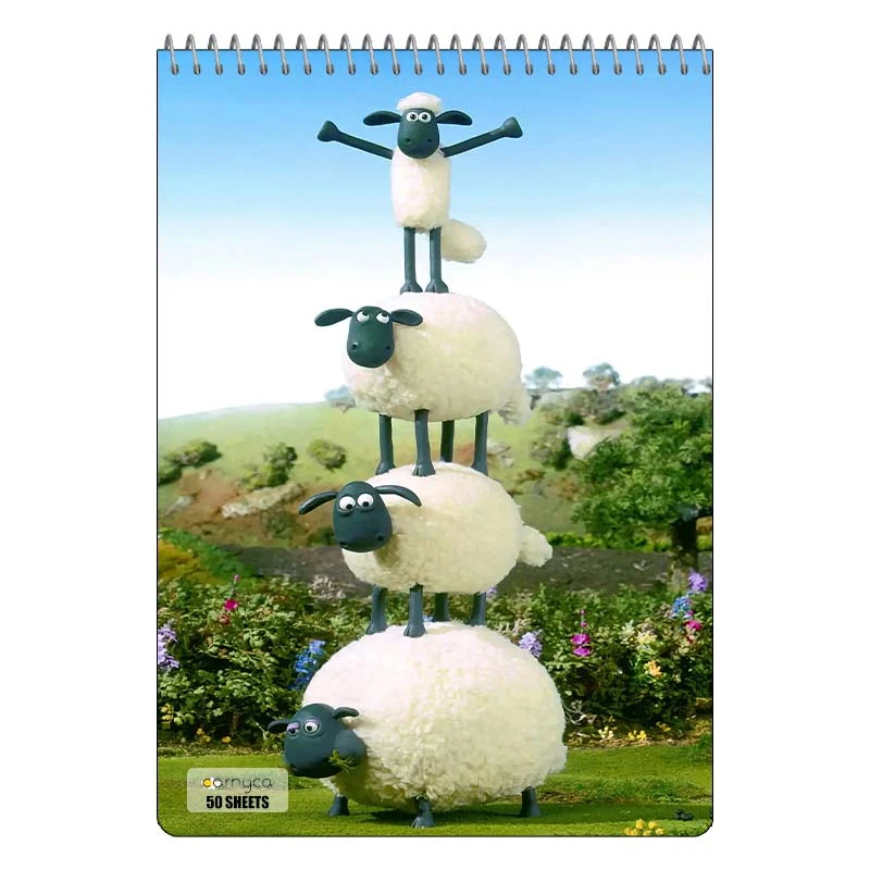 دفتر نقاشی 50 برگ سیمی کارنیکا طرح بره ناقلا shuan the sheep کد 93132