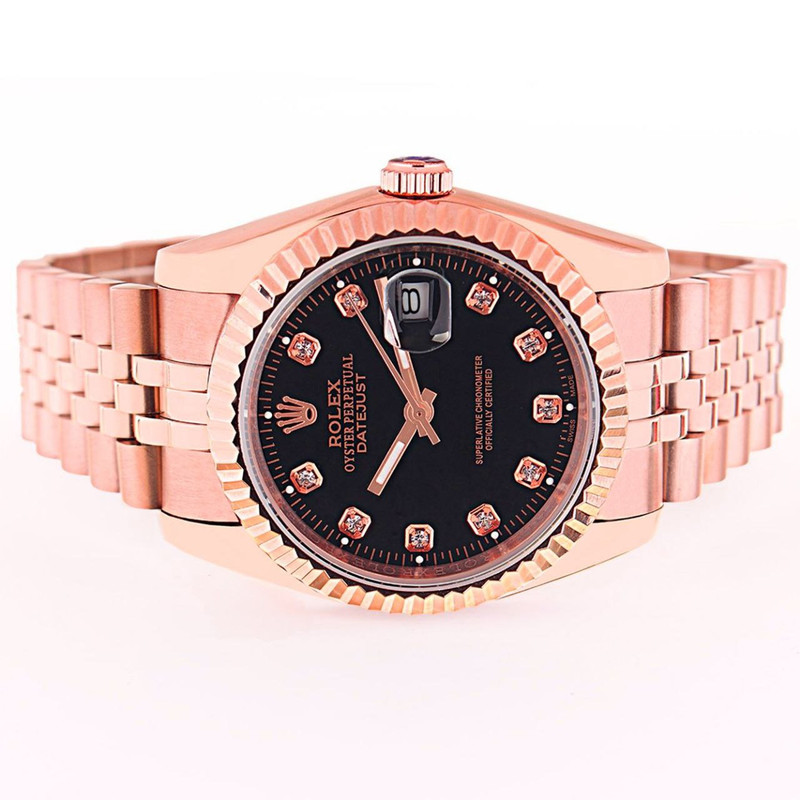 ساعت مچی عقربه‌ای مردانه  مدل دیت جاست ساده نگینی کد 02_roz