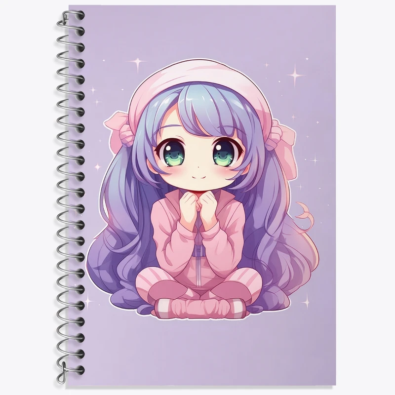 دفتر زبان 50 برگ خندالو مدل سه خط طرح دخترانه (Girlish) کد 36896