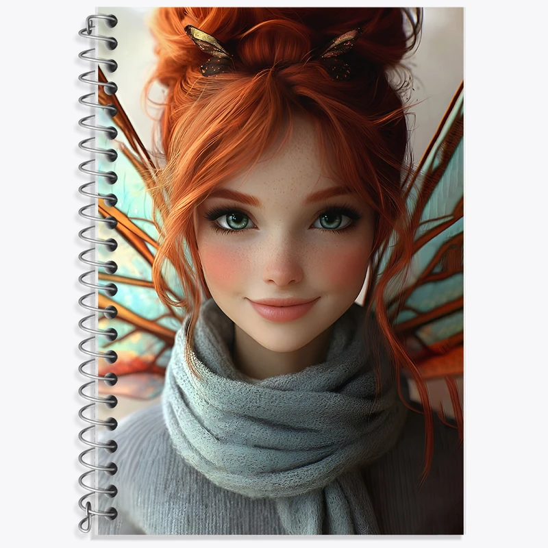 دفتر زبان 50 برگ خندالو مدل دو خط طرح دخترانه کد F8438