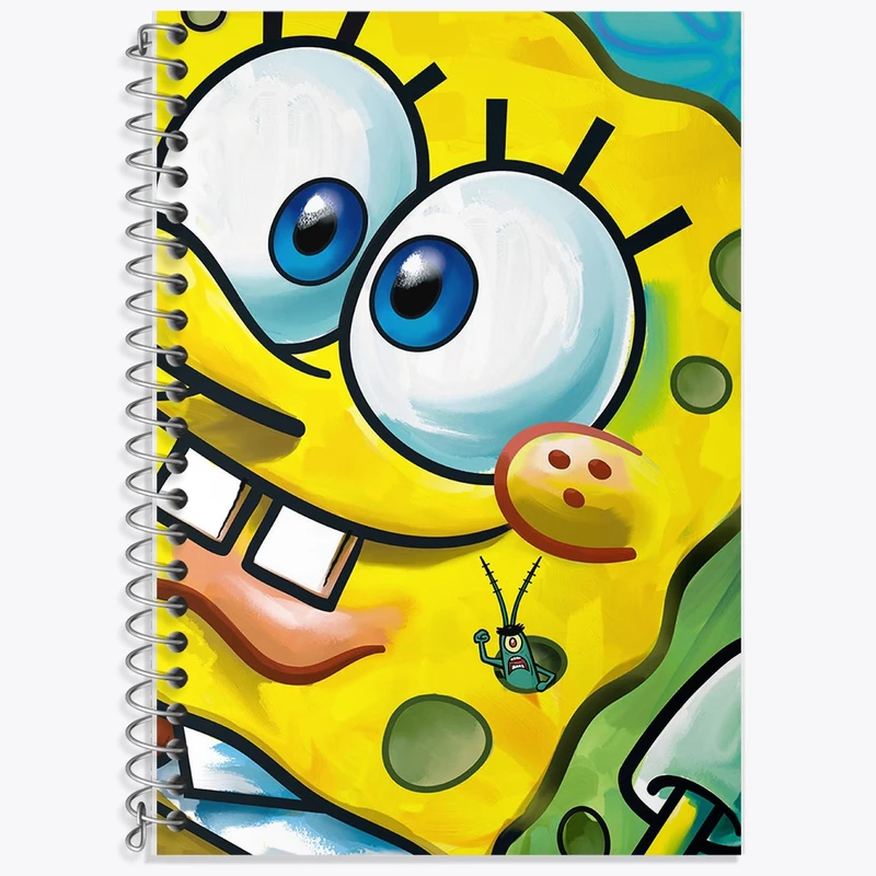 دفتر زبان 50 برگ خندالو مدل سه خط طرح باب اسفنجی کد F1866