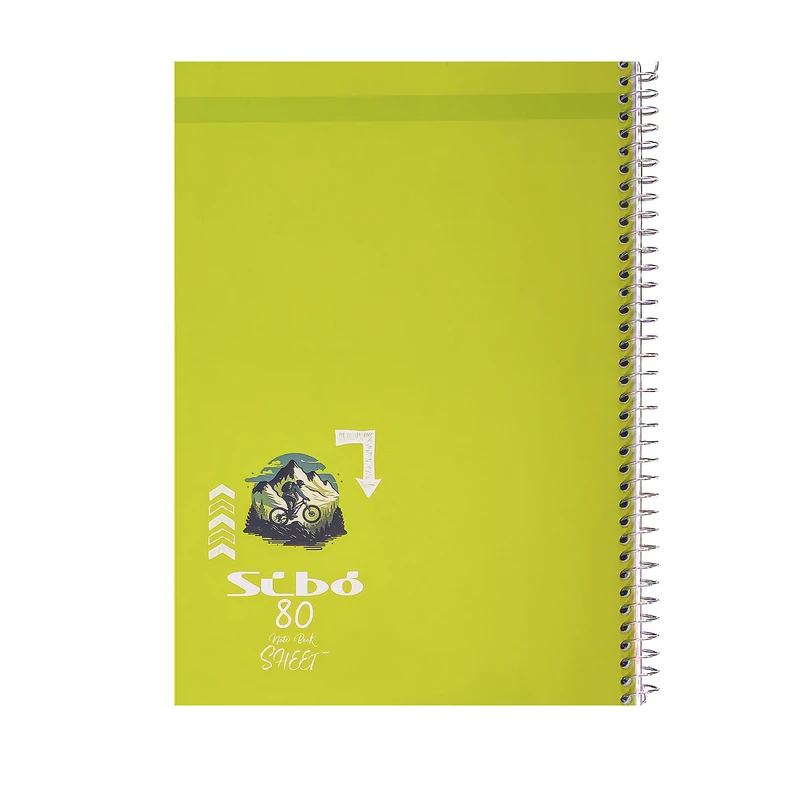 دفتر مشق 80 برگ سیبو مدل رنگی طرح دوچرخه سوار کد s3-52