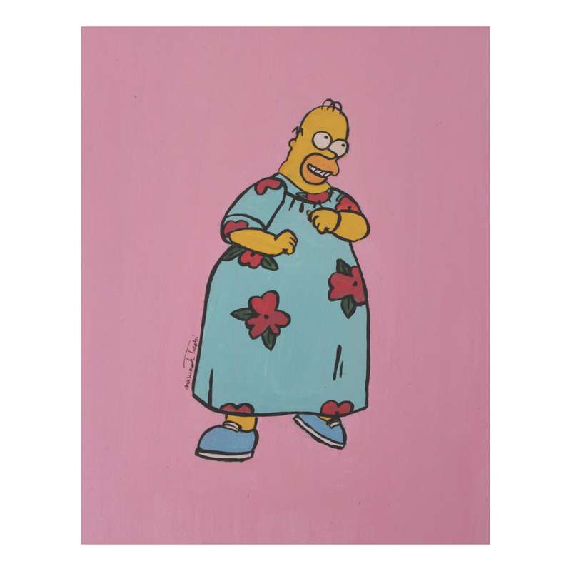 تابلو نقاشی اکریلیک مدل The Simpsons کد 02