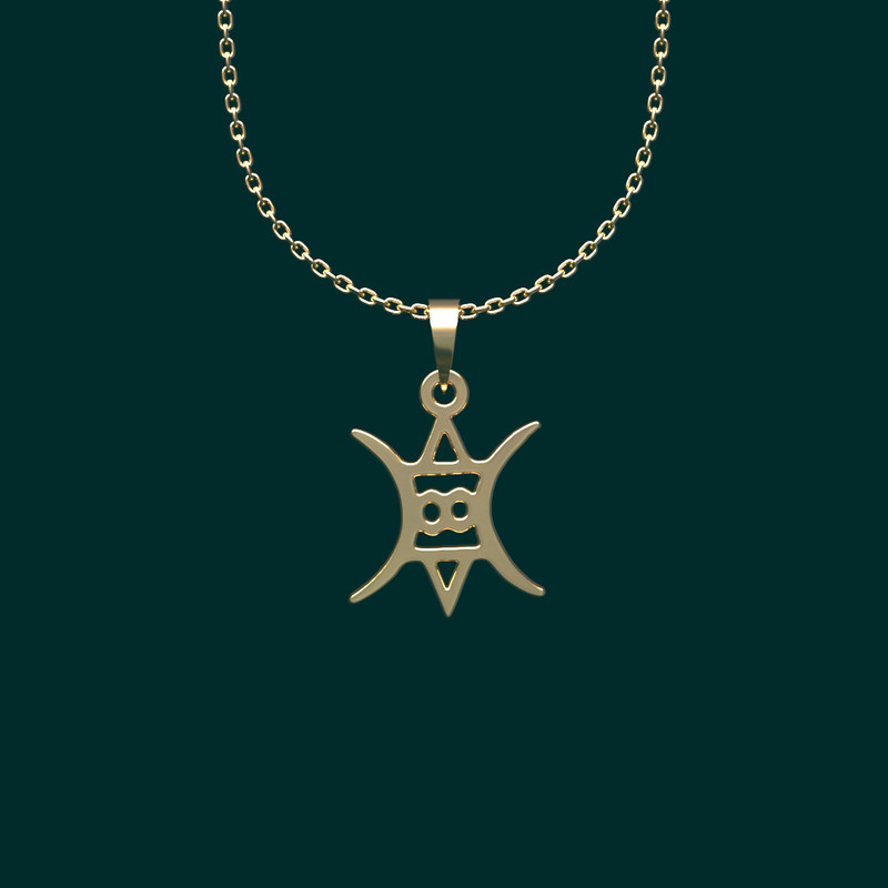 گردنبند طلا 18 عیار زنانه مدوپد مدل هندسی کد TT2-1-1154