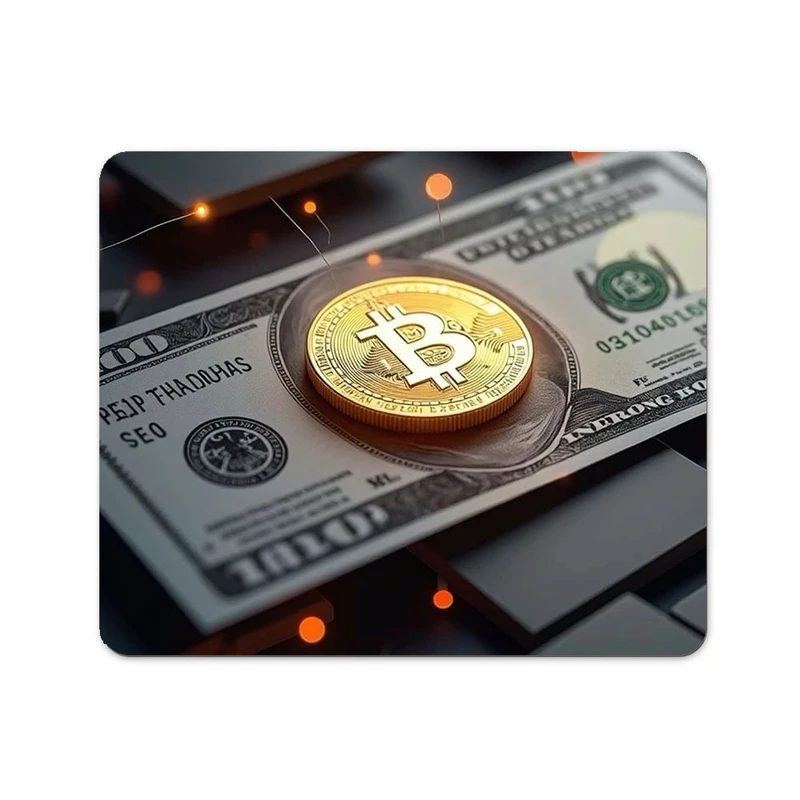 ماوس پد پاد آفرین طرح ارز دیجیتال کریپتو بیت کوین کد 130 سایز 19*24 سانتی متر