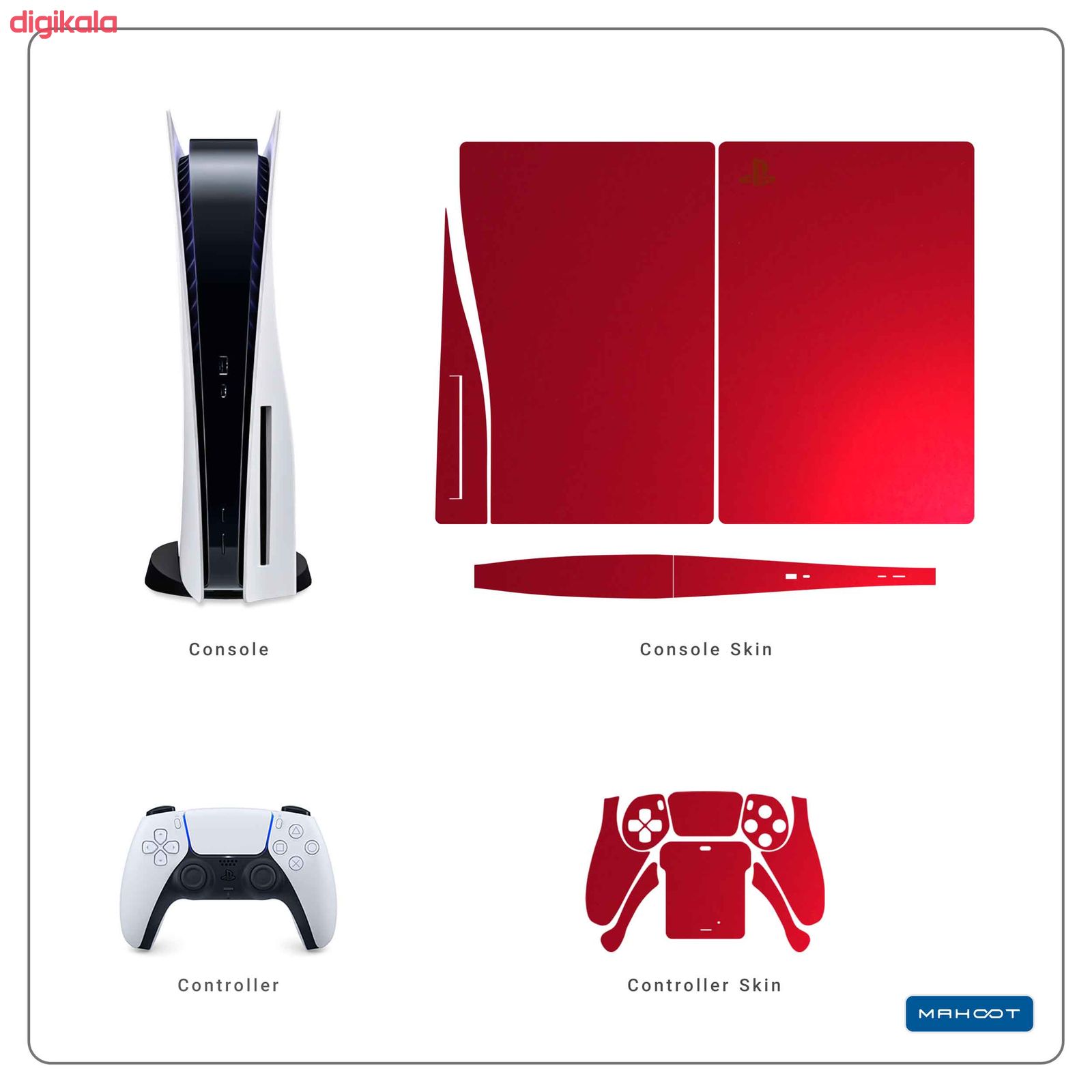 برچسب کنسول و دسته بازی PS5 ماهوت مدل Matte-Warm-Red main 1 2