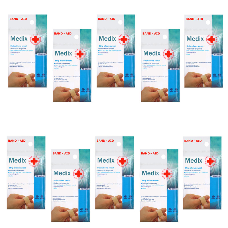 چسب زخم مدیکس مدل Hypoallergic مجموعه 10 عددی