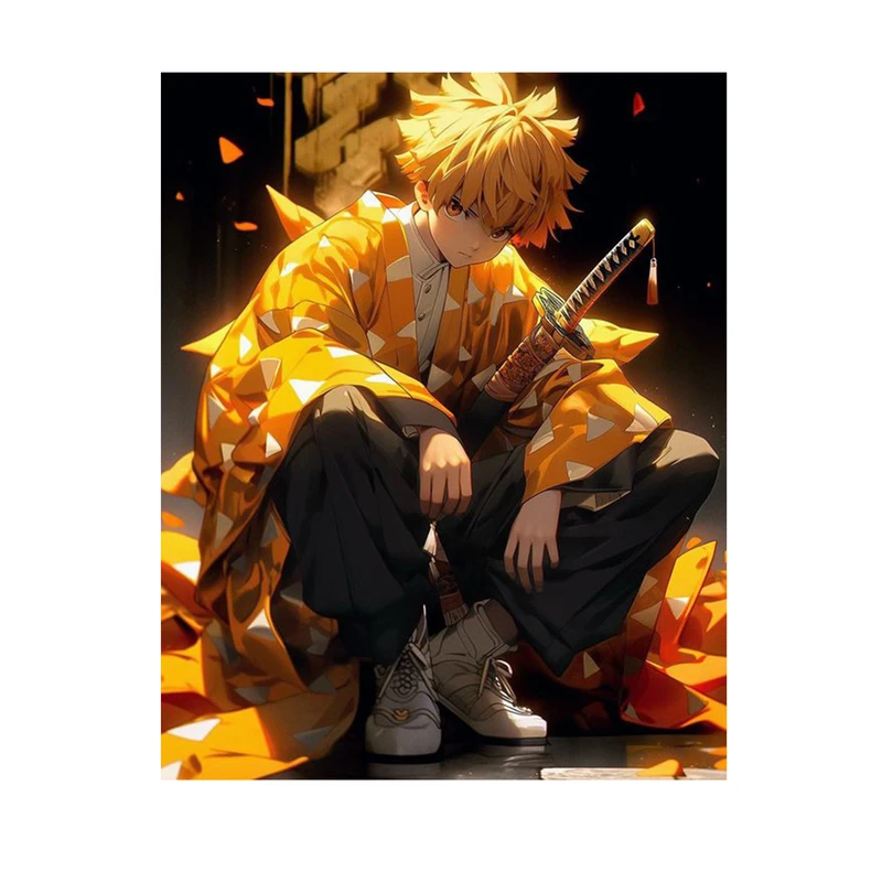 استیکر لپ تاپ و موبایل مدل انیمه طرح شیطان کش زنیتسو آگاتسوما demon slayer Zenitsu Agatsuma کد 774