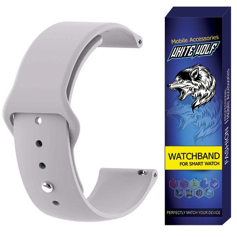 بند وایت ولف مدل WB-SILICONE مناسب برای ساعت هوشمند گلوریمی Glorimi M1 Pro / M2 / M2 Pro / M2 Max / GS1 Pro / GS2 / GR1 / 22mm