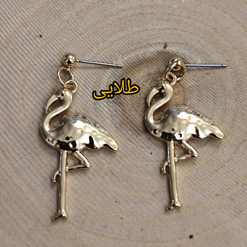 گوشواره زنانه مدل فلامینگو عروسکی گوشواره زنانه مدل فلامینگو عروسکی