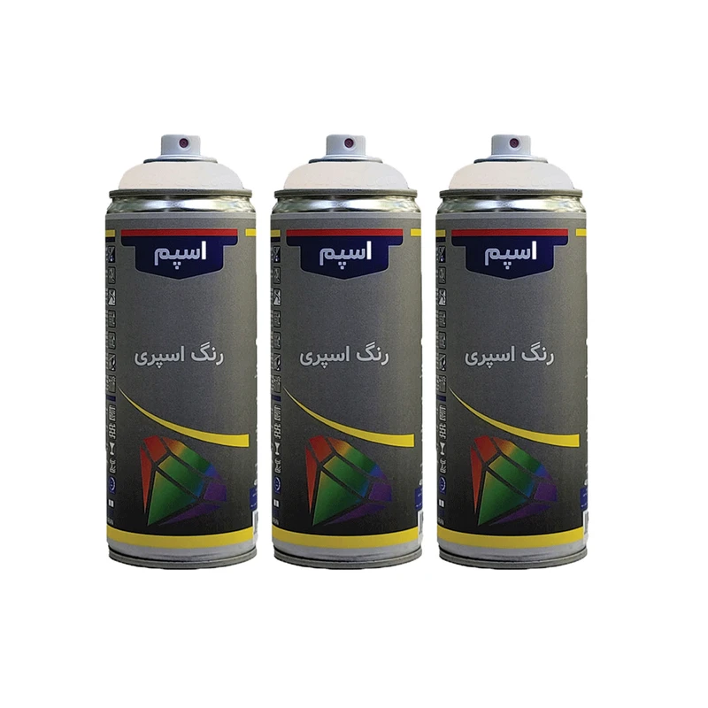 اسپری رنگ سفید مات اسپم مدل 3 حجم 400 میلی لیتر مجموعه 3 عددی