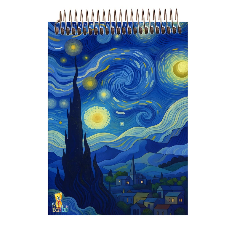 دفتر نقاشی 100 برگ بانیبو مدل  ونگوگ کد 2734