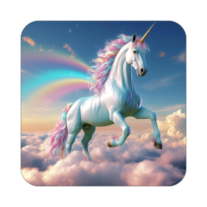 زیر لیوانی کاکتی طرح اسب تک شاخ و یونیکورن مدل mp32556