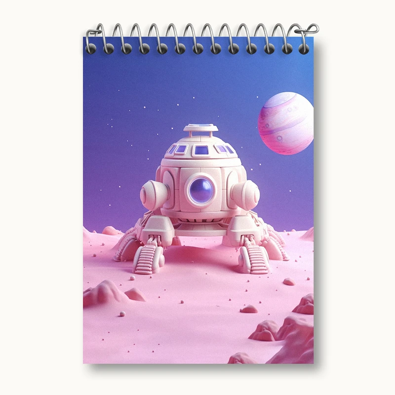 دفتر یادداشت 50 برگ خندالو طرح سفینه ی فضایی کد N2246