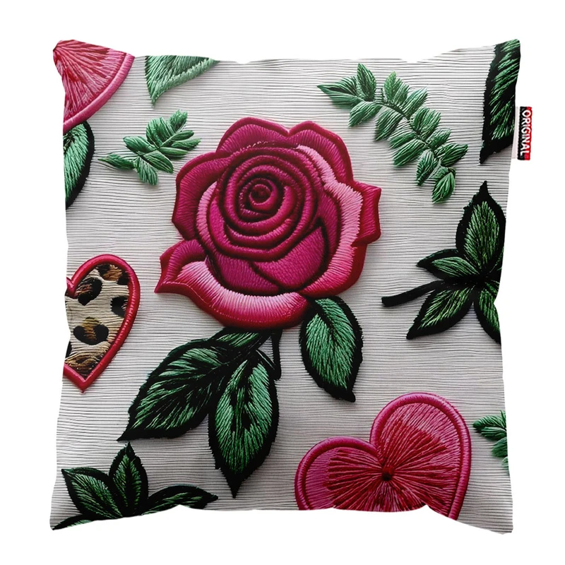 کوسن پاد آفرین طرح گل کد 2253 سایز 40*40 سانتی متر