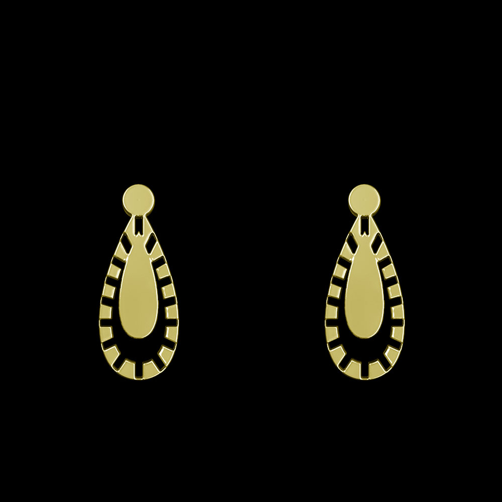 گوشواره طلا 18 عیار زنانه مدوپد مدل هندسی کد GA1-10512