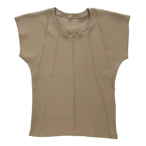 تی شرت آستین کوتاه زنانه مدل خورشیدی کد 26-10 رنگ کرم