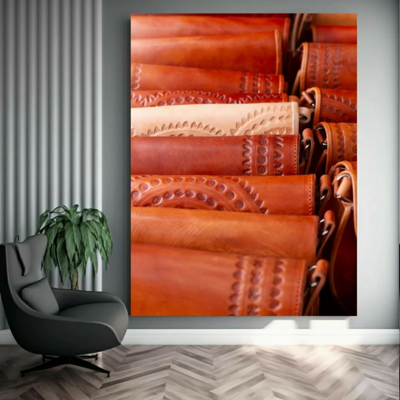 پوستر پارچه ای طرح مخمل محصولات چرمی مدل کیف چرمی کد FP105695