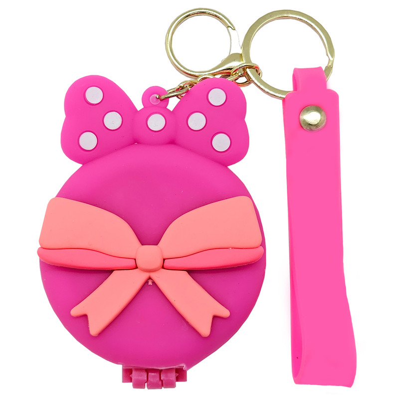 جاکلیدی دخترانه مدل برس و آینه طرح پاپیونی