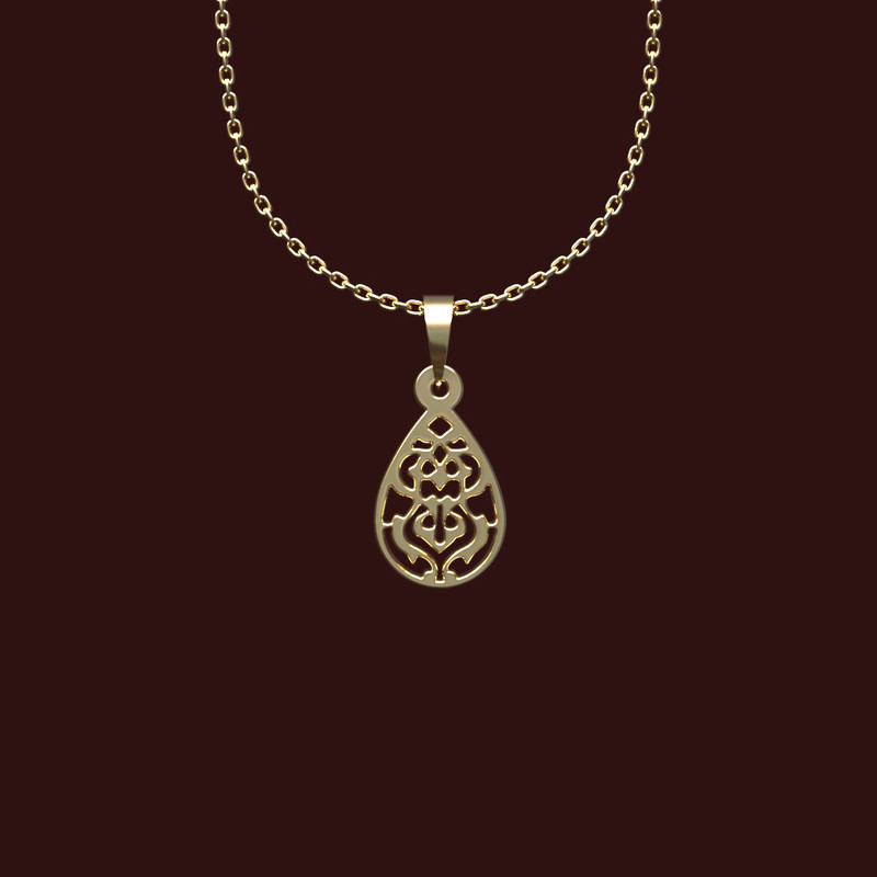 گردنبند طلا 18 عیار زنانه مدوپد مدل هندسی کد X2-1-1246