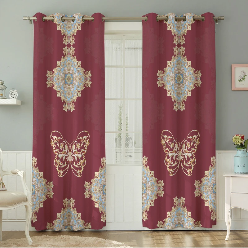 پرده نیروانا طرح  سنتی مدل مخمل کد 5252 سایز 140×280 سانتی متر