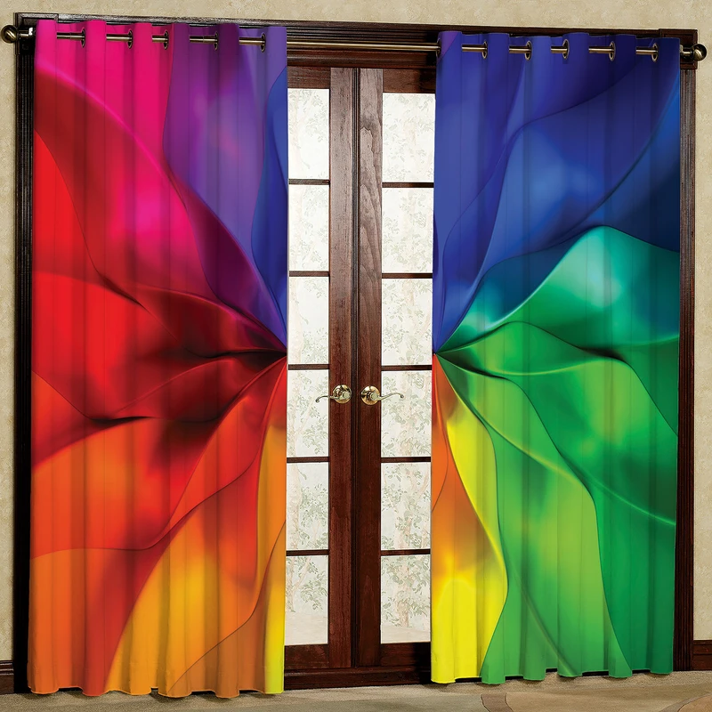  پرده مدل رنگی رنگی مخمل پانچی کد 1398L سایز 140x280 سانتی متر